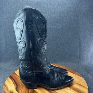 Dan Post Boots Mens Size 8.5 US Black Leather Milwaukee Cowboy Western DP 3210 R